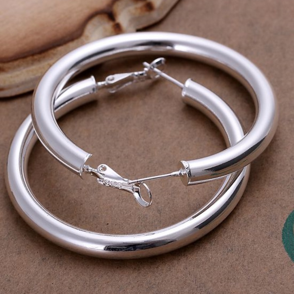 Earrings silver circle fashion bohema big - Picture 5 of 6